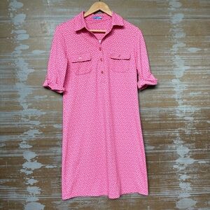 J. McLaughlin Lawrence Polo Dress Catalina Cloth Pink Preppy Vacation Womens S
